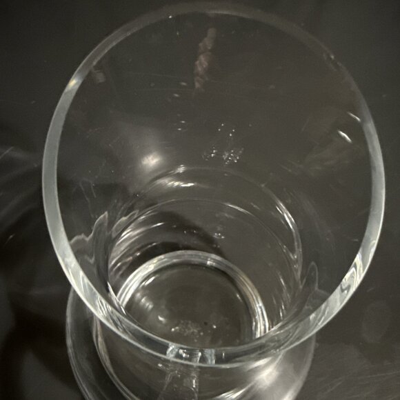 Vintage 1980s LENOX CRYSTAL Clear Glass 6x4 Pitcher TINY LIP CHIP - Picture 7 of 15